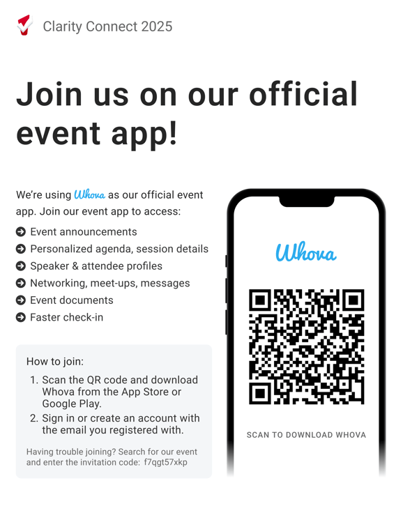 Whova Clarity Connect 2025