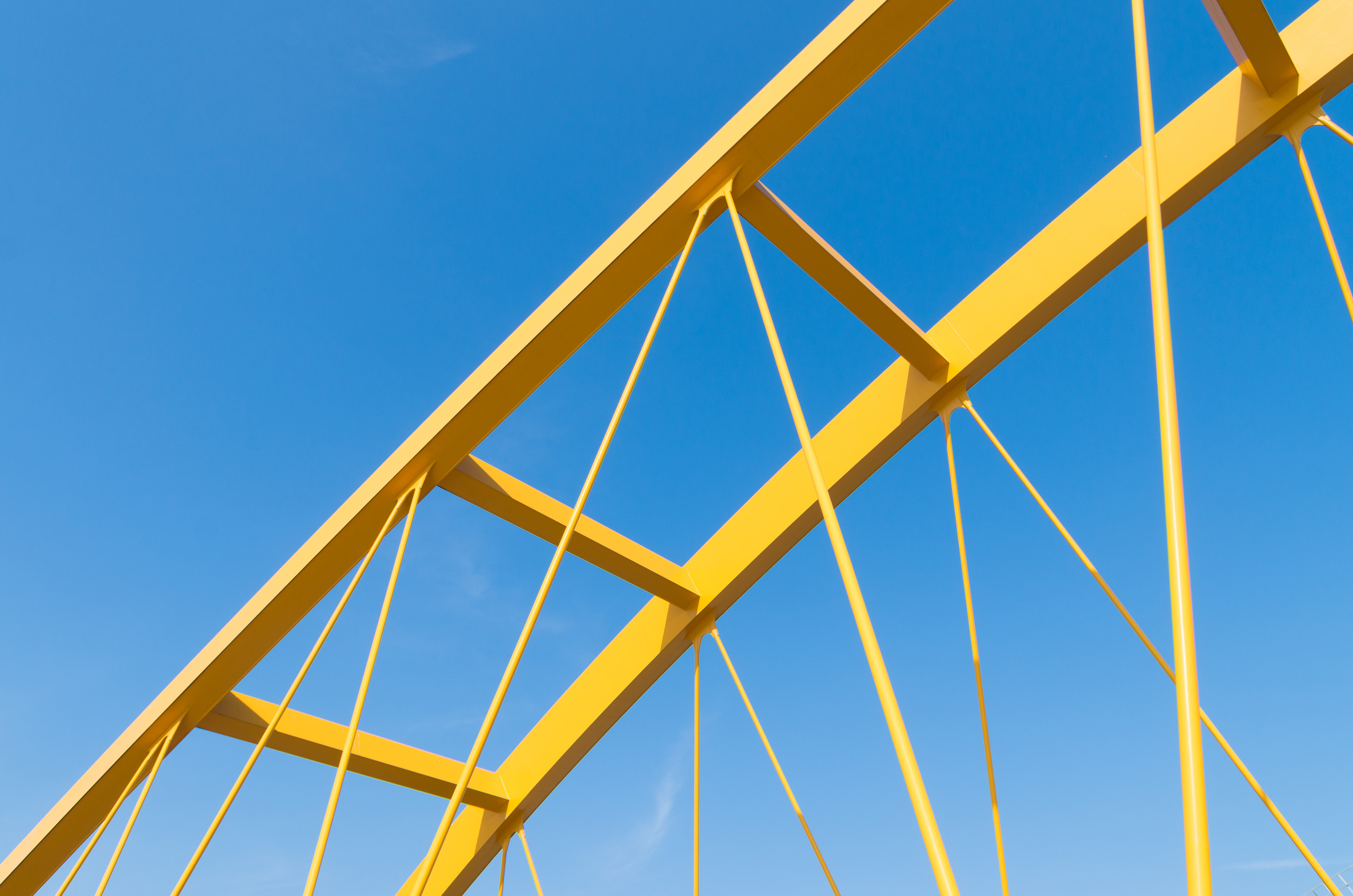 Close up shot of yellow bridge