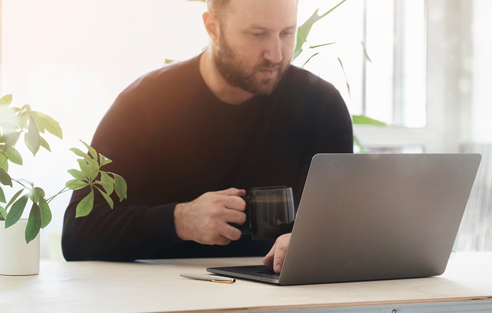 man at computer